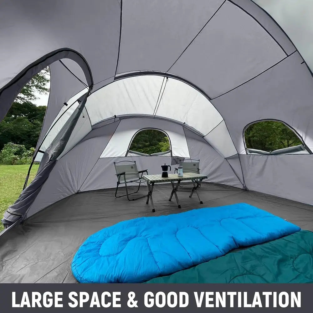 10-Person HikerGarden Tent - Quick Setup Family Camping Shelter, Windproof Dome Tent for Outdoor Adventures