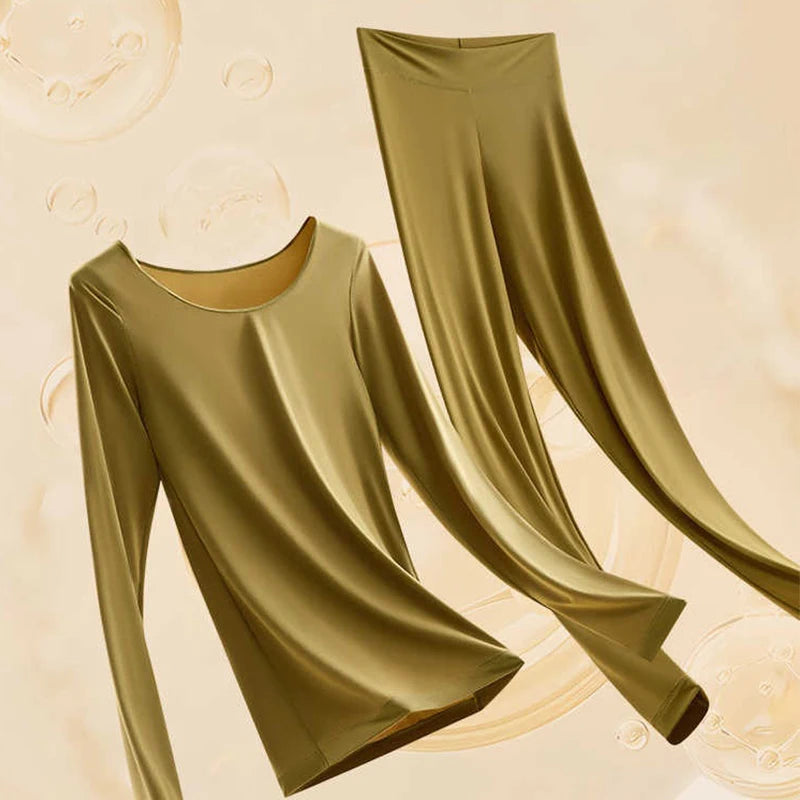 1/2Pcs Flarixa Seamless Thermal Underwear Set Women First Layer Thermal Top Long Johns Suit Winter Thermo Clothing Ladies Thin