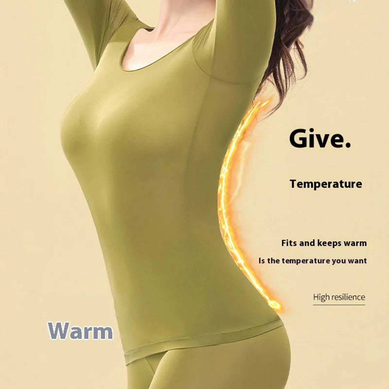 1/2Pcs Flarixa Seamless Thermal Underwear Set Women First Layer Thermal Top Long Johns Suit Winter Thermo Clothing Ladies Thin