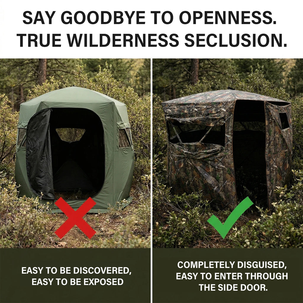 Camouflage Pop-Up Hunting Blind Easy Setup Ground Shelter Outdoor Camo Blind with Storage for Deer Turkey Duck Archery Season
