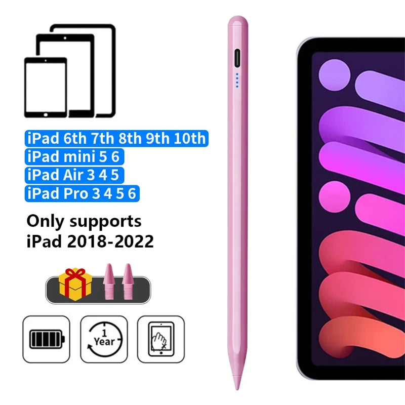 For Apple Pencil 2 Palm Rejection Power Display iPad Accessories iPad 2026 2025 2024 2019 2018 Pro 11 12.9 Air Mini Stylus Pen