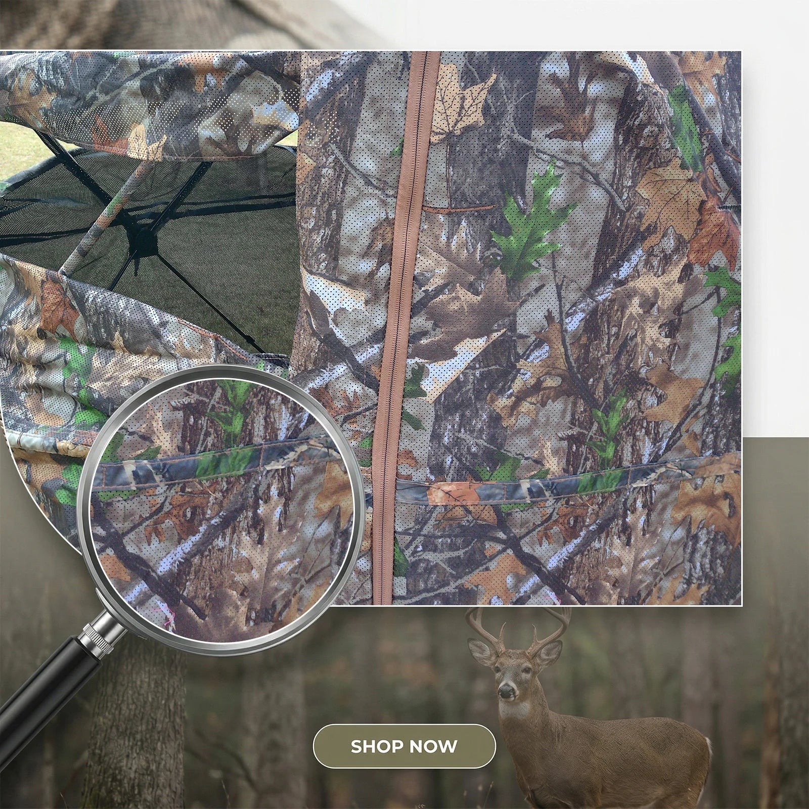 Camouflage Pop-Up Hunting Blind Easy Setup Ground Shelter Outdoor Camo Blind with Storage for Deer Turkey Duck Archery Season