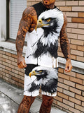 Men's Basic Ribbed Tank Top and Shorts Set Stretchy Polyester Casual Two Piece Set US Size